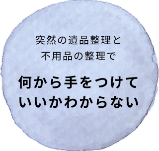 突然の遺品整理と 不用品の整理で何から手をつけていいかわからない